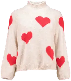 Hailys naisten neule Ve44da UNF-5047 - beige/red heart - 1