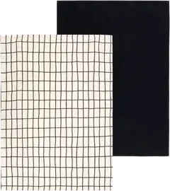 House keittiöpyyhe Elonkorjuu 50x70 cm 2 kpl luonnonvalkoinen/musta PatternLab - 1