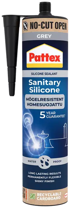 Pattex Saniteettisilikoni harmaa 280ml - 1