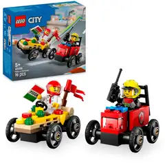 LEGO® City Great Vehicles 60458 Pizza-auto vastaan  paloauto – kilpa-autopakkaus - 1