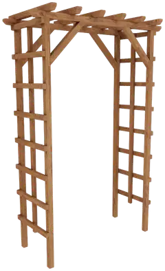 Puutarhaportti luonnonruskea, 210x140x69cm - 1