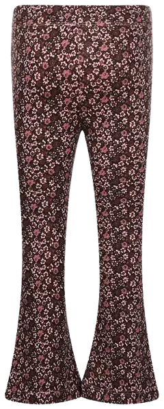 KokoNoko lasten leveälahkeiset kukalliset collegeleggingsit Q52983 - Dusty Pink - 2