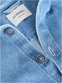 JJ REBEL miesten kauluspaita Jrebkelly - Blue Denim - 3