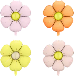 Kukka foliopallot 4 kpl/pkt, ilmatäyttö - 1