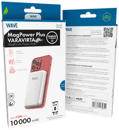 Wave MagPower Plus lisävirta, 10000mAh, Valkoinen - 5