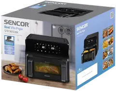 Sencor dual air fryer kiertoilmakypsennin SFR 9650BK musta - 7