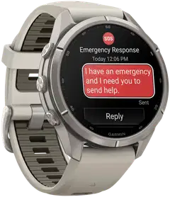 Garmin Fenix 9 Pro inReach 43 mm titaani, sumunharmaa ja tumma hiekanvärinen urheilukello - 6