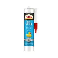 Pattex silikonimassa 280ml patruuna Bath&Kitchen valkoinen - 1