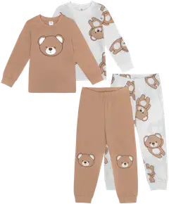 House lasten pyjama Nalle 232H032608 2-pack - Ruskea - 1