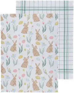 House keittiöpyyhe Rabbit Garden 50 x 70 cm 2 kpl - 1