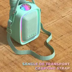 MOB karaokekaiutin ja kaksi langatonta mikrofonia Sing Party sinivihreä - 4