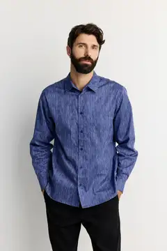 Finlayson miesten kauluspaita Tiuhta - Blue-white stripe - 3