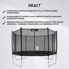 React trampoliini turvaverkolla 427 cm - 2