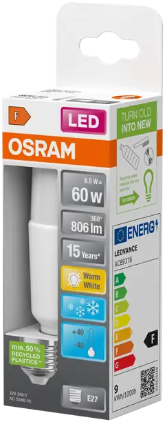 OSRAM LED-pakkaslamppu Star Stick 8W 806lm 2700K E27 muovi - 2