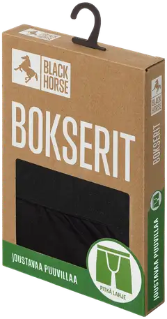 Black Horse miesten pitkälahje bokserit I158 - BLACK - 4