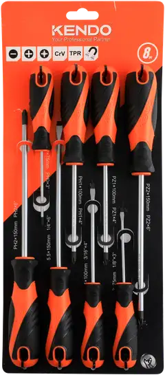 Kendo ruuvimeisselisetti /tasaph/pz 8-osainen - 1