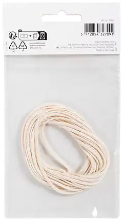 Sydänlanka, Soveltuu kastokynttilöille (halk. 30 mm) ja valukynttilöille (halk. 80–100 mm) , Lev: 2 mm, 100 g, 3 m/ 1 pkt - 3