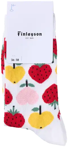 Finlayson naisten nilkkasukat Sydänhedelmät - Valkoinen/punainen - 1