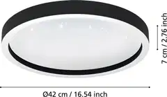 EGLO Plafondi connect.z Montemorelos-z led 17,8W Ø42cm musta/valkoinen, kristalliefekti - 5