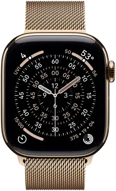 Apple Watch Series 11 GPS + Cellular 42mm kultatitaani kotelo, kultatitaani Milanese ranneke - MF8Y4QN/A - 1