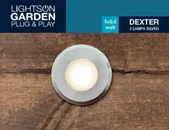 LightsOn terassivalosarja Dexter 5-osainen hopea - 3