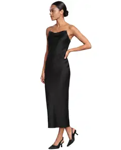 WKLY. naisten pitkä satiinimekko 218W382699 - black - 3