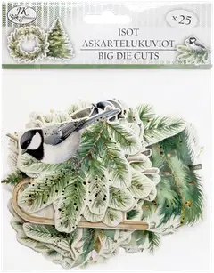 J.K. Primeco Isot askartelukuviot Joulu vihreä/kulta 25kpl - 1