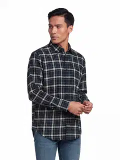 House miesten ruudullinen flanellipaita 194H292603 - Blue check - 1