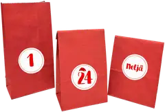J.K. Primeco DIY-Joulukalenteri Pussit ja numerotarrat punainen 24kpl - 2
