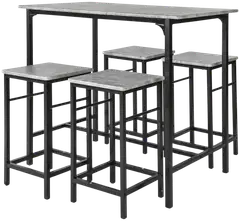 SoBuy baaripöytäsetti harmaa OGT11-HG - 3