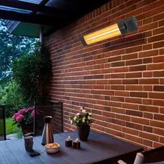 HEAT1 ECO Terassilämmitin Pro-line seinäasennus 2300W kaukosäätimellä, musta - 5