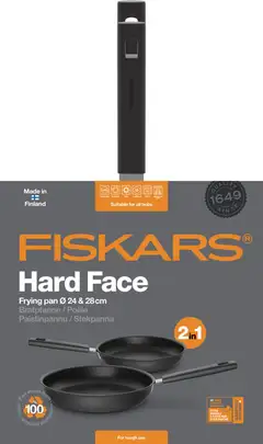 Fiskars Hard Face paistinpannusetti 24 cm + 28 cm - 5