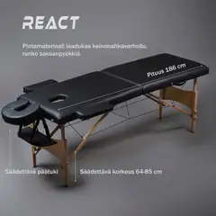 React Hierontapöytä P200, Musta - 2