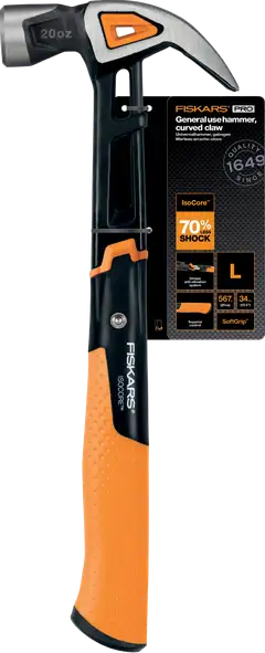 Fiskars IsoCore vasara, sileä lyöntipää L 20oz - 2