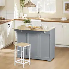 SoBuy keittiövaunu harmaa FKW129-HG - 5