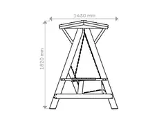 Pihakeinu kiinteällä katoksella, tummanharmaa, 180x235x205cm - 3