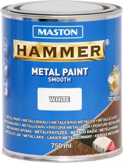 Maston metallimaali Hammer Sileä valkoinen 750 ml - 1