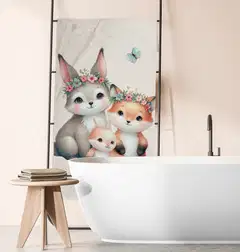 Ciraf lasten kylpypyyhe Bunny and Fox 70x140 cm - 5
