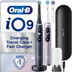 Oral-B iO 9 Black & Rose sähköhammasharjat, 3 vaihtoharjaa, 1 lataava matkakotelo - 1
