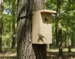 Linnunpönttö, puu, 15x20x32,5 cm - 3