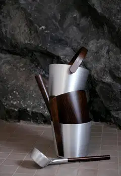 Rento Saunakauha alumiini tumma bambu - 3