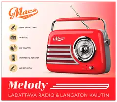 Macs radio Bluetooth kaiuttimella Melody punainen - 3
