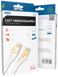 Wave S/FTP CAT7 10Gbit Ethernet LSZH parikaapeli, 3m, Valkoinen - 2