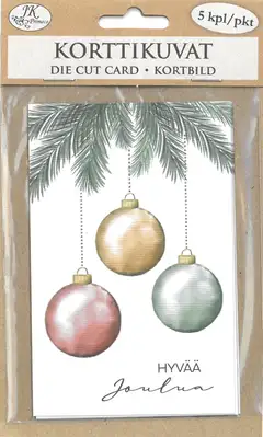 J.K. Primeco korttikuva Lumo Joulupallo ja teksti 5kpl - 1