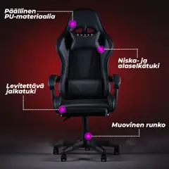 Kuura Gaming pelituoli Pro musta - 6