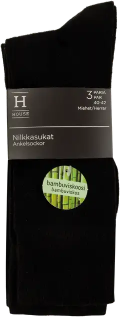 House miesten nilkkasukat 3P bambu 193HNO2305 - BLACK - 2