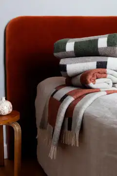 Lapuan Kankurit Punos huopa 130x180cm+hapsut valko-kaneli-musta 100% villa - 4