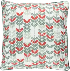 House sisustustyynynpäällinen Leaves 50x50 cm punainen/ vihreä/ valkoinen - 1