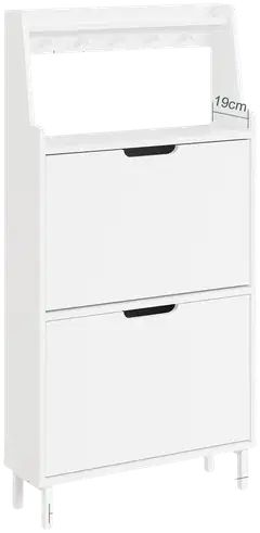 SoBuy kenkäkaappi valkoinen FSR221-W - 3