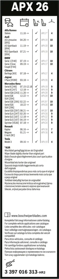 Bosch Aerotwin Plus pyyhkijänsulka APX26 650mm - 4